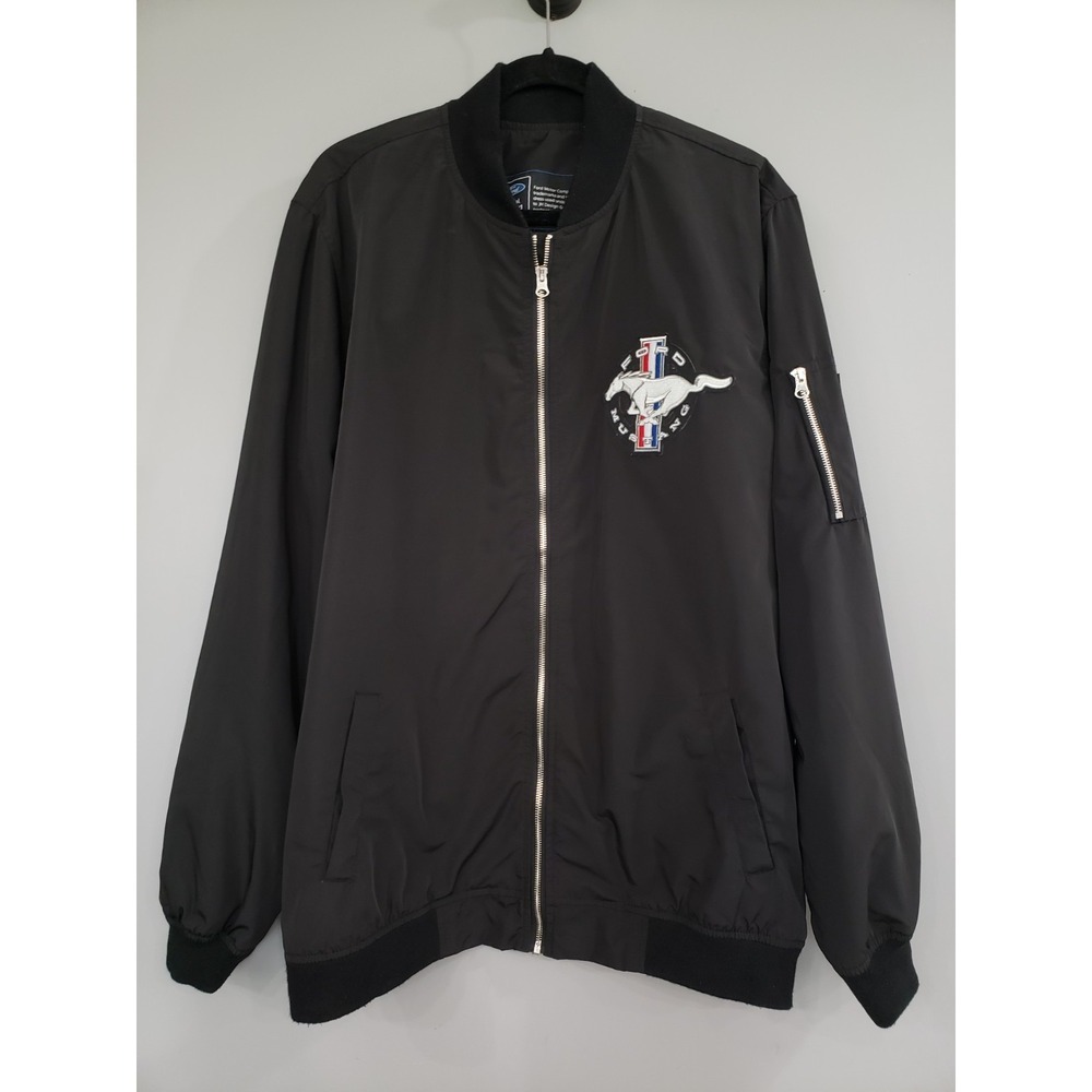 Ford Mustang Racing‎ Jacket by JH Design 2XL Zip Up Black Lightweight Bomber